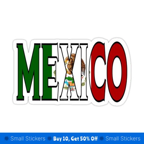 Decorate laptops, Hydro Flasks, cars and more with removable kiss-cut, vinyl decal stickers. Glossy, matte, and transparent options in various sizes. Super durable and water-resistant. Represent your home state, country, mission trip, family origin, travels, vacation, military station, ethnicity, heritage or just pretend you have been here. Please also see Mexico Font with Mexican Flag for a more rustic version. Mexico, Mexican Graphic Design, Font Sticker, Flag Painting, Mexican Flag, Mexican Flags, Mexico Flag, Mission Trip, Flag Sticker
