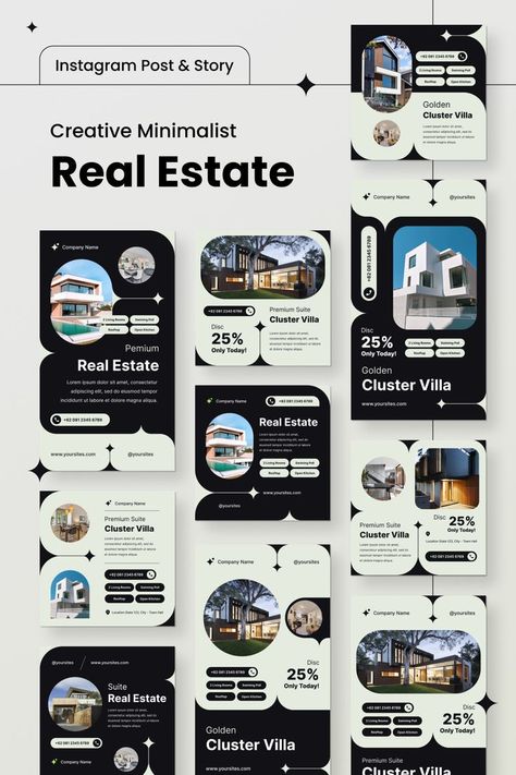 Creative real estate marketing social media posts Real Estate Company Names, Creative Real Estate, Real Estate Banner, Real Estate Marketing Design, Social Media Branding Design, Real Estate Advertising, Real Estate Ads, Instagram Banner, Real Estates Design