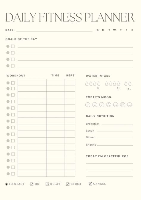 Organisation, Workout Digital Planner, Gym Planner, Fitness Planner Free, Workout Template, Wellness Planner, Fitness Planner Printable, Workout Log, Health Tracker