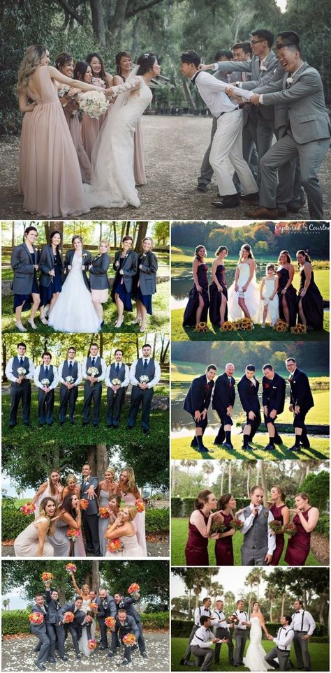 Couples are now beginning to embrace the concept of incorporating funny wedding pictures for a wedding. I mean, you spend a lot of money to take memorable Funny Groomsmen Photos, Funny Wedding Poses, Wedding Bridesmaids Photos, Groomsmen Wedding Photos, Groomsmen Pictures, Wedding Group Photos, Wedding Party Poses, Groomsmen Ideas, Bridesmaid Poses