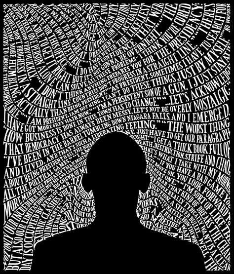 Sarah King- Silhouette Barack Obama Politico magazine .   "Inspired by Obama's words and thoughts, the immensity of his task, and the overwhelming challenges he faced every day." Sarah King, Poesia Visual, Commission Portrait, American Illustration, Illustration Agency, List Of Artists, Images And Words, Gcse Art, Word Design