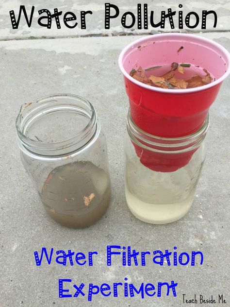 Water Filtration Experiment, Pollution Activities, Toddler Science Experiments, Science For Toddlers, Science Crafts, Kid Experiments, Earth Day Activities, Water Pollution, Aktivitas Montessori