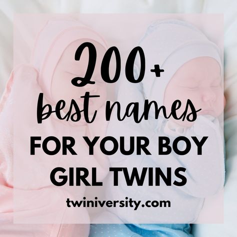 Are you at a loss for boy girl names for your twins? Check out this fantastic list to get ideas and inspiration. Whether you have had your baby names picked out for years or just now thinking about them, here are some great twin boy girl name combinations that will give you the perfect starting point. Baby Twin Names, Twin Name Ideas, Twin Boy And Girl Nursery, Twin Names Boy And Girl, Cute Twin Names, Twin Nursery Boy And Girl, Names For Twins, Boy Girl Twin Nursery, Twin Baby Girl Names