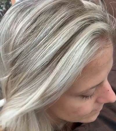 70 Lowlights for white hair ideas White Hair With Lowlights, Natural White Hair, Premature Grey Hair, Grey Hair Wig, Tone Makeup, Grey Blonde Hair, Short White Hair, Grey Blonde, Grey White Hair