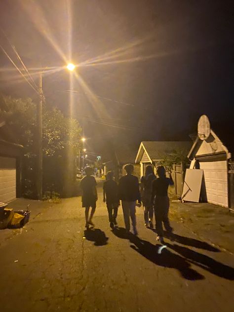 Late Night Walks With Friends, Night Walks With Friends, Walks With Friends, Night Walking Aesthetic, Late Night Walks, Night Walks, Teen Summer, Friends Summer, Summer Goals