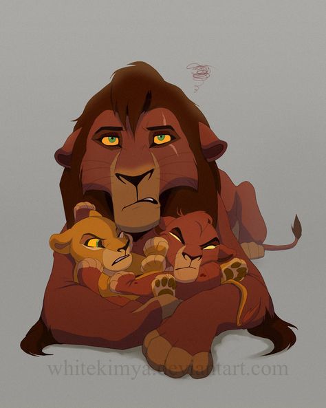 Kovu was raised to be Scar's heir and trained to be an assassin... but now he has discovered the most challenging task of all! And that's being a father. Especially the father of two demoniac furba... Le Roi Lion Disney, Lion King Nursery, Lion King 3, Lion King Story, Lion King 1, Lion King Drawings, Lion King Pictures, Lion King Movie, Lion King Fan Art