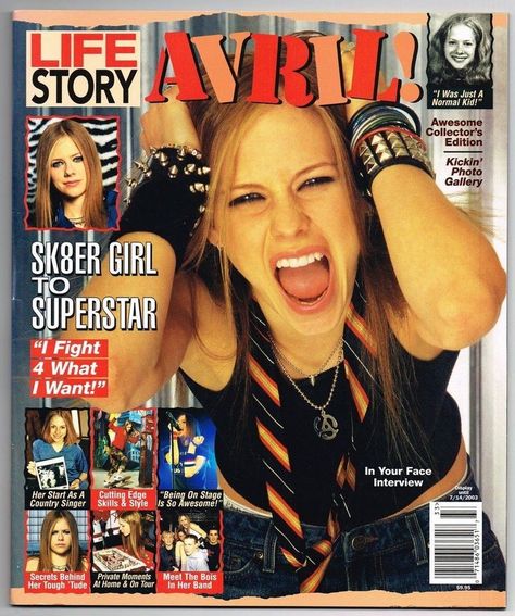 Avril lavigne 2000s post of her life story Avril Lavigne, 2000s Posters, 2000s Magazines, Cl Instagram, 2000s Vibes, Y2k Posters, Music Poster Design, 2000s Aesthetic, The Embrace