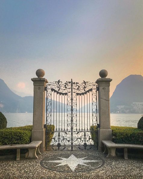 I can't leave Lugano without a visit to the park and taking a photo here. At sunset all the better! Lugano, Tuscany Italy, Lake Lugano, Pearly Gates, Wedding Places, Space Needle, Do You Remember, Study Abroad, Us Travel