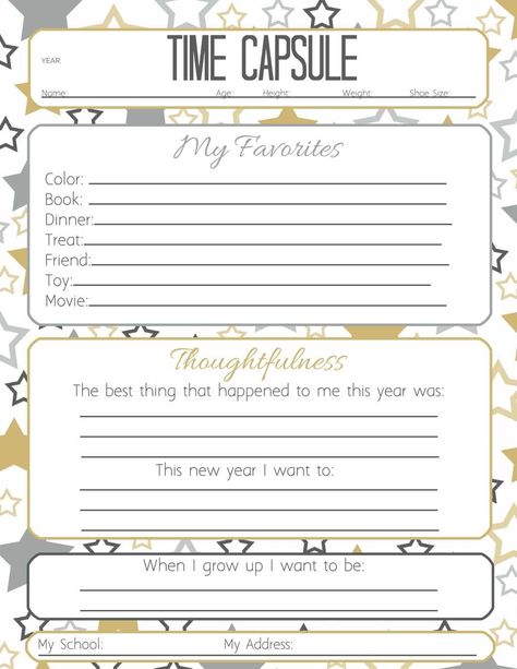 Okay this time capsule idea is FREAKING ADORABLE! We started it last year and our kids LOVED it. Such a fun and easy New Years Eve tradition! New Years With Kids, New Years Eve Traditions, Kids New Years Eve, New Year's Eve Activities, Traditions To Start, New Years Traditions, Mary Johnson, New Years Activities, New Year's Crafts