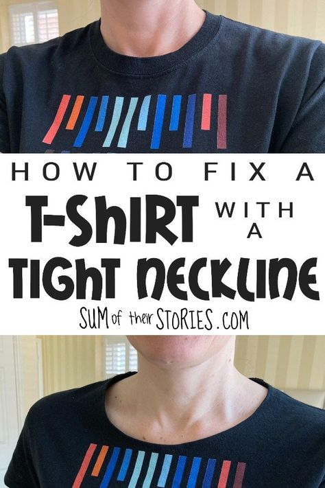 Upcycling, How To Make A Crew Neck Tshirt Cute, How To Modify Tshirt Neckline, How To Alter Tee Shirts, How To Make A Boxy T Shirt Cute, How To Take In A T Shirt, Add Fabric To Shirt, Alter T Shirt Neckline, How To Widen A Shirt Neckline
