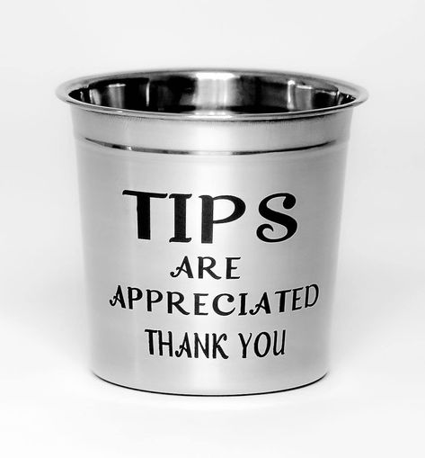 PRICES MAY VARY. Encourage Tipping in a Fun Way and Maximize your Profits: Allow patrons, customers, or audience to tip generously with this cute large tip bucket. Larger Than Other Tip Jars: Bigger Tip Bucket = More Tips! Durable Stainless Steel Tip Bucket holds 1.3L and is 5''tall, 5.5'' across the top and 4.25'' across the bottom so is easily seen and more likely to be used. Ideal for Bartenders: Use this Tip Container for Money for Waiters, Musicians, Bands, Restaurants, Weddings, Street Per Diy Tip Jar Ideas, Tip Jar Ideas, Music Calendar, Street Performers, Tip Jar, Tip Jars, Jar Ideas, Grateful For You, Asheville