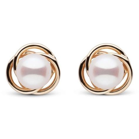 Trilogy Collection White Akoya Pearl Earrings (€140) ❤ liked on Polyvore featuring jewelry, earrings, 14k earrings, 14 karat gold jewelry, pearl earrings, 14 karat gold earrings and circle jewelry Pink Pearl Bracelet, Jewellery Pearl, White Pearl Jewelry, Akoya Pearl Earrings, Gold Pearl Jewelry, Circle Jewelry, Earrings Circle, White Pearl Earring, Wrap Earrings