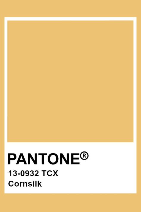 Pantone Cornsilk Pantone Yellow Shades, Yellow Pallet, Pantone Yellow, Light Mustard Yellow, Pantone Tcx, Pantone Color Chart, Yellow Pantone, Pantone Swatches, Muted Yellow