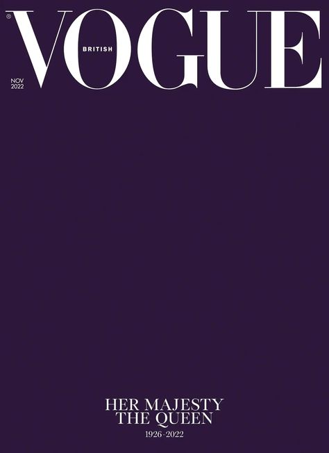 Couture, Purple Vogue Cover, Queen Elizabeth Daughter, Magazine Cover Template, Imperial State Crown, Vogue British, Vogue Magazine Covers, Vogue Covers, Her Majesty The Queen