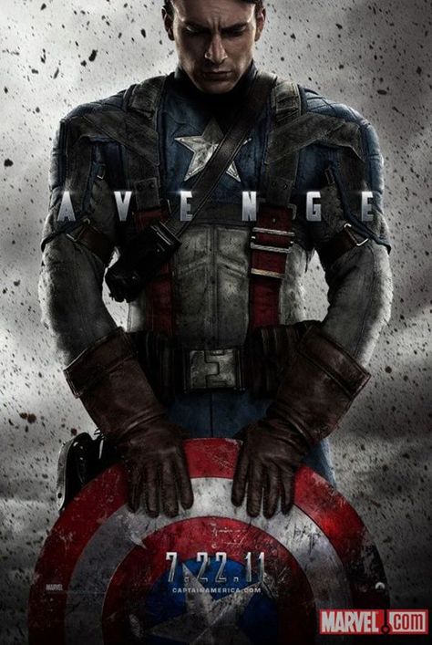 Captain America  - movie cover design Captain America 2011, Kapten Marvel, Captain America Poster, Avengers Movie Posters, Captain America The First Avenger, League Legends, The First Avenger, ポップアート ポスター, First Avenger