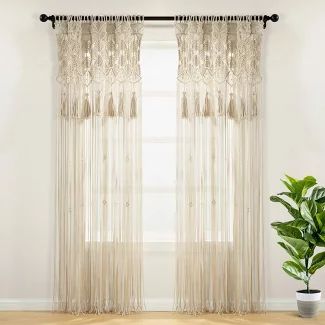 Rideaux Boho, Polka Dot Curtains, Curtain Room Divider, Hanging Tassels, Macrame Tassel, Doorway Curtain, Macrame Home Decor, Curtain Room, Tassel Curtains