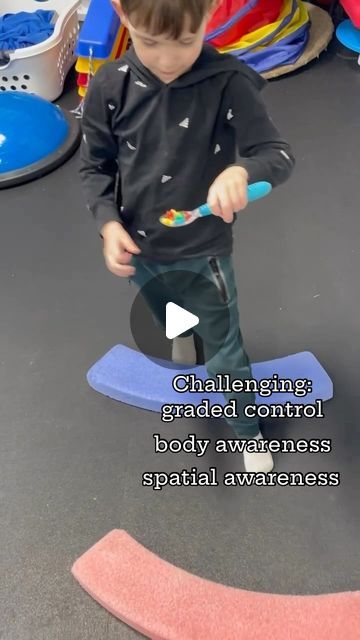 More Than A Gym on Instagram: "Challenging graded control, body awareness and spatial awareness to navigate obstacles while holding cereal on the spoon!  Added bonus to work on scooping and use of utensils :)  #morethanagym #pediatricot #pediatricoccupationaltherapy #occupationaltherapy #bodyawareness #kidsactivities #dualtask #pediot #childdevelopment @educationalinsights #crazycereal" Occupational Therapy, Body Awareness Activities For Kids, Spatial Awareness Activities, Body Awareness Activities, Spatial Awareness, Pediatric Occupational Therapy, Body Challenge, Body Awareness, A Gym