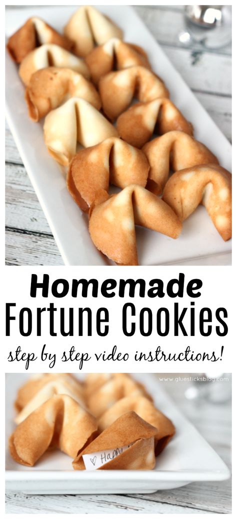 Homemade Fortune Cookies, Chinese Fortune Cookie, Cookies Recipe Video, Fortune Cookies Recipe, Cookie Recipe Video, Homemade Chinese Food, Buy Cookies, Fortune Cookies, Fortune Cookie