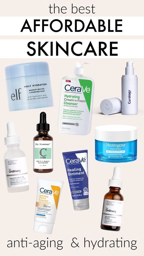 The best affordable skincare - anti-aging and hydrating skincare over 35 Best Simple Skin Care Routine, 40 Plus Skin Care Routine, Best Products For Face Skincare, Skin Care Wrinkles Anti Aging, Skincare Routine Aging Skin, Best Skincare Routine Late 30s, Dry Skin Care Routine Anti Aging, Skincare In 30s For Women, Best Anti Wrinkle Products