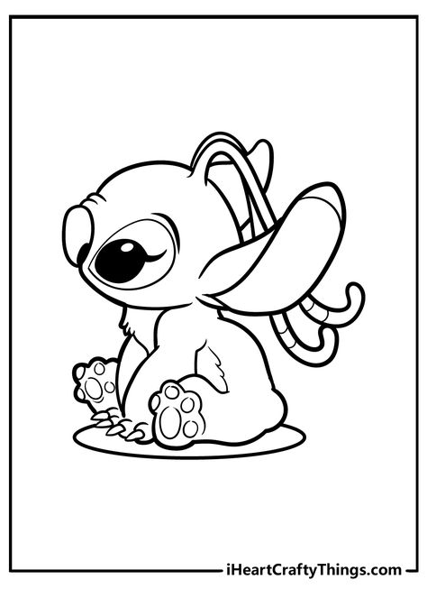 Lilo And Stitch Coloring Pages Stitch And Angel Coloring Pages Free Printable, Angel Stitch Drawing, Angel Stitch Tattoo, How To Draw Stitch, Stitch Coloring Pages Free Printable, Stitch And Angel Coloring Pages, Lilo And Stitch Crafts, Stitch Disney Svg, Stitch Black And White