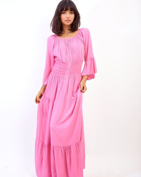 Step into a world of enchanting elegance with the Leah Ruffle Hem Sleeve Shirred Waist Tiered Maxi Dress, a garment that embodies the essence of feminine grace and timeless beauty 🌷👗. This exquisite piece is designed to capture the heart of those who adore fashion that speaks volumes with subtlety and sophistication. Available in Fuchsia, Navy, Black, Beige, Khaki, sizes S/M, M/L Frill Tops, Tiered Maxi Skirt, Skin Care Shopping, Bohemian Maxi Dress, Wedding Guest Dress Summer, Knitted Tops, Summer Party Dress, Tiered Maxi Dress, High Waisted Shorts Denim