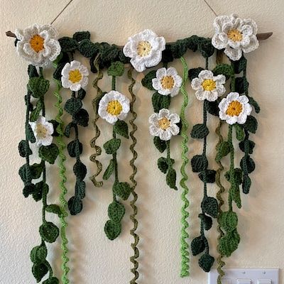 Faerie Garden Wall Hanging Crochet PATTERN ONLY Crochet - Etsy Canada Whimsigoth Cottagecore, Crochet Nature, Plant Wall Hanging, Wall Hanging Crochet, Faerie Garden, Hanging Crochet, Crochet Decor, Hanging Plant Wall, Faeries Gardens