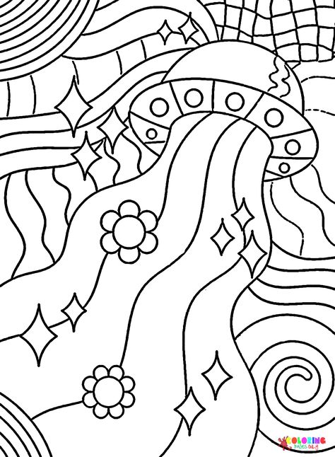 Hippie Coloring Pages - Coloring Pages For Kids And Adults Groovy Coloring Pages, Hippie Coloring Pages, Coloring Pages Flowers, Spooky Coloring Pages, Colouring Sheets For Adults, Tumblr Coloring Pages, Blank Coloring Pages, Images Hello Kitty, Butterfly Coloring