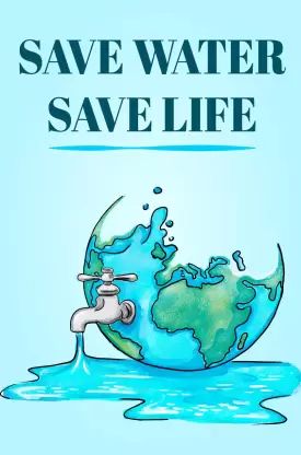 Water Conservation Poster, Save Environment Posters, Save Water Drawing, Save Earth Posters, Save Earth Drawing, Save Water Poster Drawing, Save Water Save Life, Save Water Poster, Earth Day Drawing