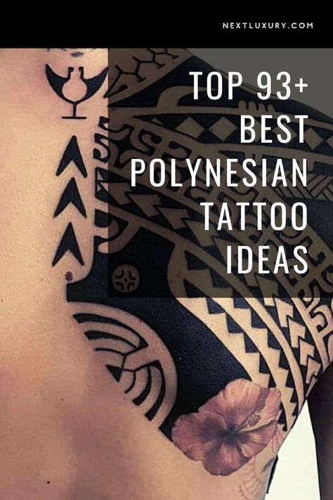 Polynesian tattoos are most often connected with rites of passage or a significant transformation. Most often etched with precision detail in black ink, they are an essential and immutable part of tattoo culture for men and women. #nextluxury #polynesiantattoo #tribaltattoos #polynesiantattoodesigns #culturetattoos Women Hawaiian Tattoo, Wahine Tattoo, French Polynesian Tattoo, Hawaiian Tattoos For Men, Australia Tatoos Ideas, Mens Hawaiian Tattoo, Hawaiian Sayings Tattoo, Hawaiian Mermaid Tattoo, Polynesian Back Tattoo Women