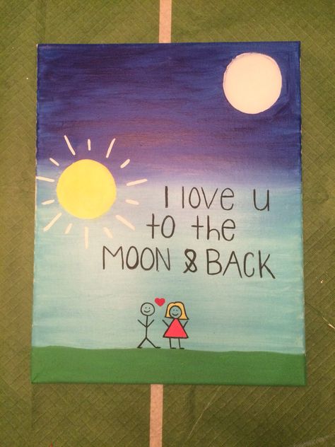 I made this for my boyfriend. Painted with acrylic paint on a white canvas. Cute Painting For Boyfriend Easy, What To Paint For My Girlfriend, I Love You Paintings For Him, Acrylic Painting Ideas For Boyfriend, Acrylic Painting For Boyfriend, Valentines Day Paintings On Canvas Easy For Boyfriend, Cute Paintings On Canvas For Boyfriend, Cute Couple Paintings Easy, Painting Ideas On Canvas For Boyfriend