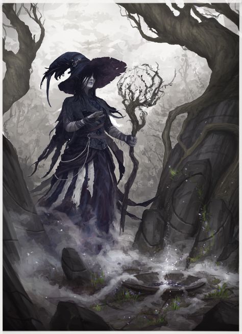 ArtStation - Witch Half Elf, Matias Trabold Rehren Witch School, Autumn Witch, Half Elf, Witch Characters, Evil Witch, Esoteric Art, Halloween Painting, Fantasy Story, Dark Elf