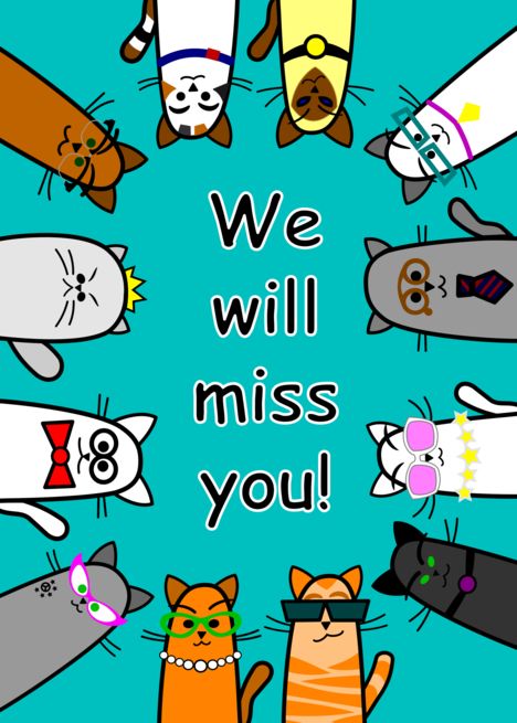 We Will Miss You card with funny cats card #Ad , #Sponsored, #card, #funny, #cats We Miss You Cards, Farewell Invitation, Farewell Card, Farewell Cards, Invite Card, Will Miss You, Miss You Cards, Instagram Frame Template, Free Ecards