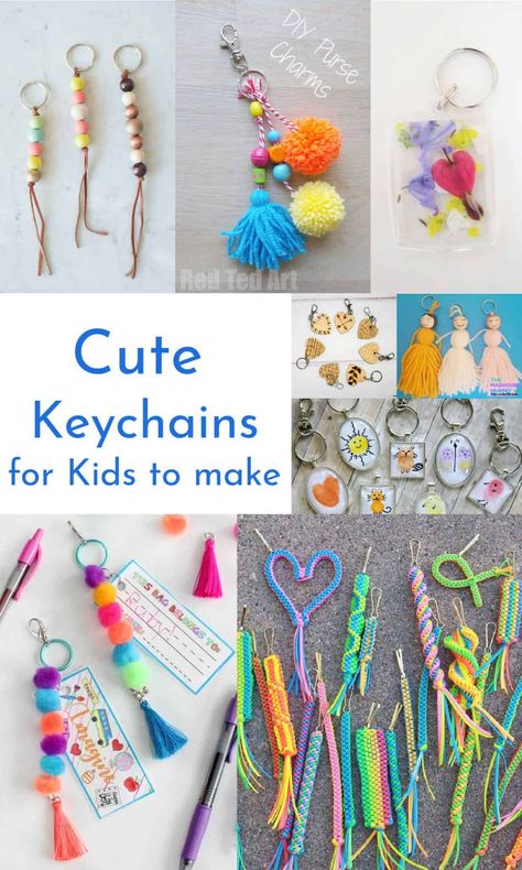 25+ DIY Keychain Ideas For Kids To Make - Emma Owl Keychain With Pompom, Plastic Lacing Keychain, Bead Key Chains For Kids, How To Make A Key Chain Diy Craft Ideas, Christmas Beaded Keychains, Key Chain Crafts Ideas, Economics Fair Ideas For Kids, Kids Keychain Craft, Economics Fair Ideas