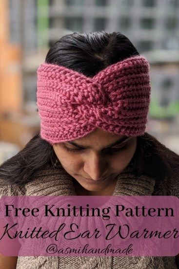 Free Knitting pattern: Knitted Ear Warmer Pattern - Asmi Handmade Amigurumi Patterns, Loom Knitting Headband Ear Warmers, Knitting Ear Warmers Headband, Knitted Ear Warmers, Knitted Toques, Earwarmer Knitting Patterns, Knitting Headband, Ear Warmer Pattern, Knitted Headbands