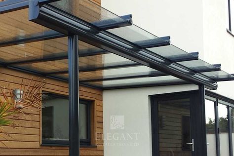 Balcony Roof Design, Glass Roof Extension, Glass Rooms, Roof Balcony, Glass Porch, Canopy Glass, Modern Gazebo, Rain Shelter, Rooftop Design