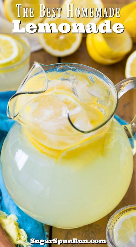 Best Homemade Lemonade, Homemade Lemonade Recipe, Good Lemonade Recipe, Sugar Spun Run, Homemade Lemonade Recipes, Best Lemonade, Summertime Recipes, Summertime Drinks, Fresh Lemonade