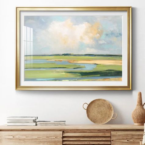 Red Barrel Studio® Pastel Horizon II - Picture Frame Painting | Wayfair Pastel, Art Over Couch, Painting Paper, Landscape Artwork, Big Art, Pink Wall Art, Picture Frame Painting, Watercolor Wall Art, Abstract Portrait