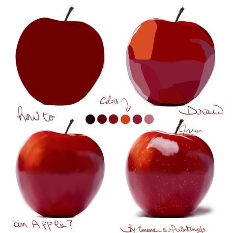 First Painting Ideas, Easy Digital Drawings, Draw An Apple, الفن الرقمي, Seni Pastel, Desen Realist, Výtvarné Reference, Digital Art Beginner, Seni Cat Air