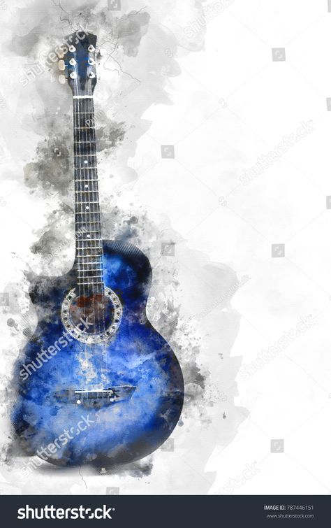 Watercolor Guitar, Watercolor Painting Background, Guitar Abstract, Guitar Art Painting, Music Art Painting, Painting Background, Guitar Painting, Diy Watercolor Painting, Butterfly Pictures