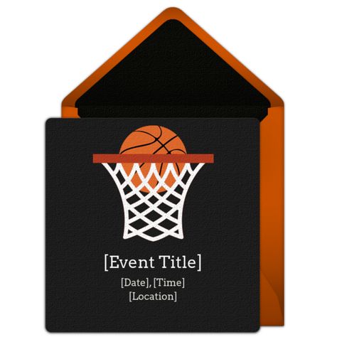 Customizable, free Basketball Net online invitations. Easy to personalize and send for a party. #punchbowl Basketball Favors, Basketball Cakes, Basketball Banquet, Basketball Invitations, March Madness Parties, Handmade Party Favors, Basketball Theme Party, Basketball Rules, Free Basketball