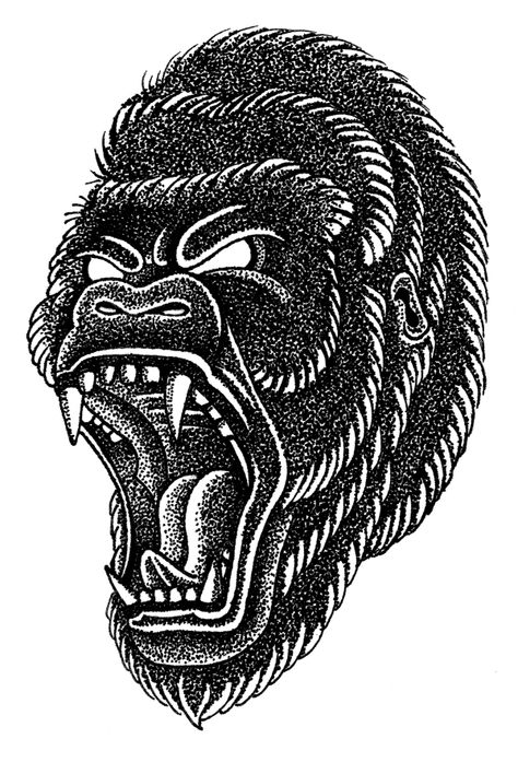 Japanese Gorilla Tattoo, Traditional Gorilla Head Tattoo, Angry Gorilla Tattoo, Gorilla Head Tattoo, Gorilla Traditional Tattoo, Silverback Gorilla Tattoo, Traditional Tattoo Gorilla, Traditional Gorilla Tattoo, Gorilla Tattoo Ideas