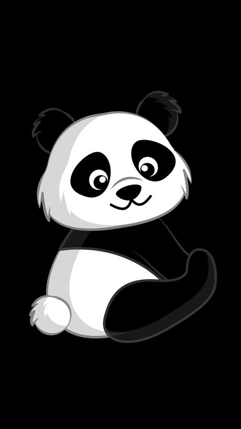 Panda With Black Background, Pandas, Black And White Panda Wallpaper, Cool Panda Wallpaper, Cute Panda Bear Wallpaper, Panda Black Wallpaper, Black Panda Wallpaper, Panda Black Background, Panda Wallpaper Cute Black