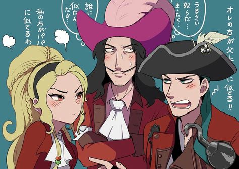 Cj, Harry and Captain Hook all the family Captain Hook Fanart Disney, Harry Hook Descendants Fanart, Disney Descendants Fanart, Captain Hook Daughter, Harry Hook Fan Art, Captain Hook Art, Captain Hook Fanart, Harry Hook Descendants, Descendants Fanart