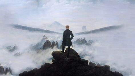 Wanderer Above the Sea of Fog wallpaper in 1280x720 resolution Wanderer Above The Sea Of Fog Wallpaper, Dark Academia Painting, Fog Wallpaper, Sea Of Fog, Art Aesthetic Wallpaper, 2560x1440 Wallpaper, David Friedrich, Rennaissance Art, Caspar David Friedrich