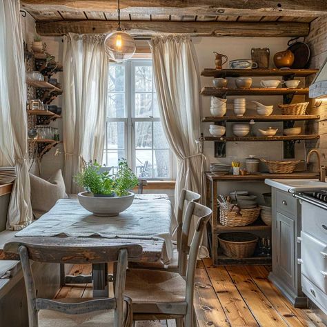 10+ Farmhouse Small Kitchen and Dining Room Ideas • 333+ Art Images Small Kitchen And Dining Room, Small Kitchen And Dining Room Ideas, Small Kitchen And Dining, Kitchen And Dining Room Ideas, Farmhouse Small Kitchen, Farmhouse Kitchen Window, Cozy Nooks, Farmhouse Small, Antique Light Fixtures