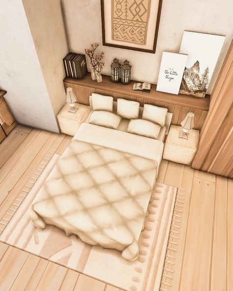 Forest Cottage Interior, Light Academia Bedroom, Sims Bedroom, Light Academia Room, Sims 4 Builds, Sims 4 Modern House, Academia Bedroom, Sims 4 Cottage, Sims 4 Beds