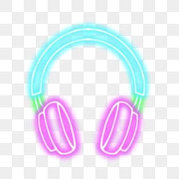 Neon Music Icons, Neon Headphones, Cartoon Headphones, Headphones Clipart, Music Emoji, Support Illustration, Bolo Neon, Cafe Icon, Music Neon