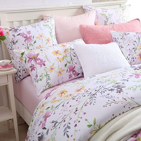 00 Wave Bed, Shabby Chic Bedding Sets, Styl Shabby Chic, Grey Throw Blanket, Floral Bedding Sets, Purple Bedding, Estilo Shabby Chic, Shabby Chic Bedding, Quilt Comforter