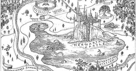 Hogwarts School of Witchcraft and Wizardry - Imgur Map Of Hogwarts, Hogwarts Minecraft, Hogwarts Map, Harry Potter Places, Maps Aesthetic, Marauders Map, Gravure Laser, Hogwarts Castle, Harry Potter Drawings