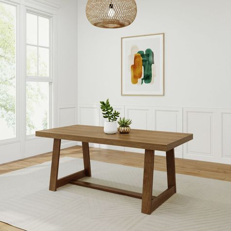 Linzy Pine Solid Wood Dining Table Solid Wood Kitchen Table, Farmhouse Dining Benches, Farmhouse Dining Table Set, Rectangular Dining Room Table, Classic Dining Table, Wood Dining Room Table, Kitchen Table Wood, Solid Wood Kitchens, Long Dining Table